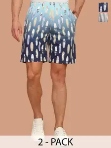BULLMER Men Pack of 2 Printed Regular Fit Shorts