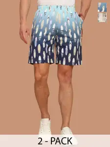 BULLMER Men Pack of 2 Printed Regular Fit Shorts