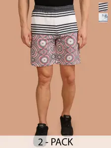 BULLMER Men  Pack Of 2 Printed Regular Fit Shorts