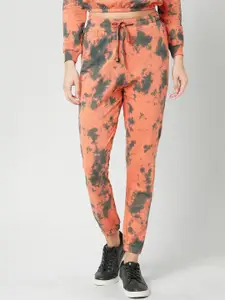 Kraus Jeans Women Abstract Printed High-Rise Regular Fit Flat-Front Cotton Joggers