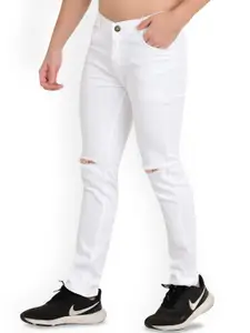 LINARIA Men Classic Tapered Fit Slash Knee Stretchable Jeans