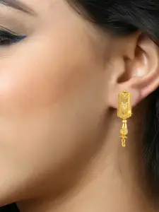 DIVASTRI Gold-Plated Geometric Shaped Drop Earrings