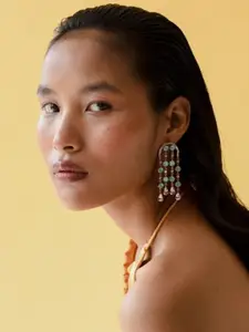 ESME Watermelon Sugar Rose Gold-Plated Swarovski Crystal Studded Drop Earrings