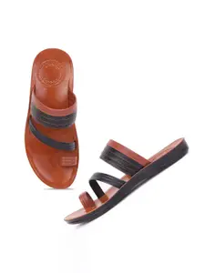 DRACKFOOT Men Slip On Leather Comfort Sandal