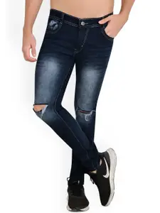 LINARIA Men Classic Slim Fit Slash Knee Light Fade Jeans