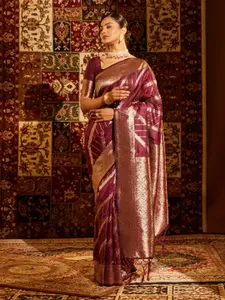 Kasee Striped Zari Banarasi Saree
