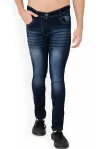 LINARIA Men Classic Mid-Rise Slim Fit Clean Look Heavy Fade Jeans