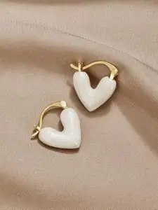 SUBHAGALANKAR Gold-Plated Heart Shaped Hoop Earrings