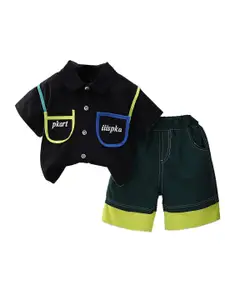 StyleCast x Revolte Boys Printed Shirt Collar Short Sleeves Shirt with Shorts