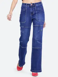 FCK-3 Women Brooklyn Straight Fit Mid-Rise Clean Look Stretchable Jeans