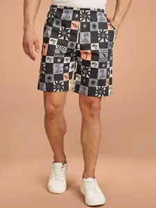 BULLMER Men Printed Regular Fit Mid-Rise Shorts