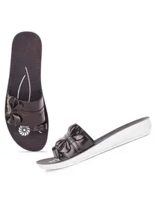 PENNEN Women Printed One Toe Bows Flats