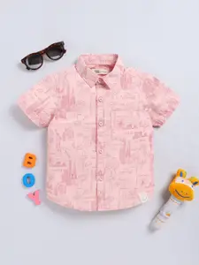 Happy Faces Kids Boys Printed Pure Cotton Casual Shirt