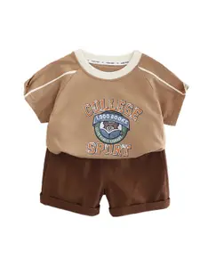 StyleCast x Revolte Boys Graphic Printed Pure Cotton T-shirt With Shorts