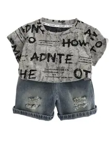 StyleCast x Revolte Boys Printed Round Neck Pure Cotton T-shirt with Shorts