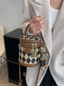 CORSICA Printed PU Structured Satchel with Fringed