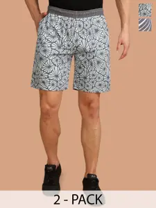 BULLMER Men  Pack Of 2 Printed Regular Fit Shorts