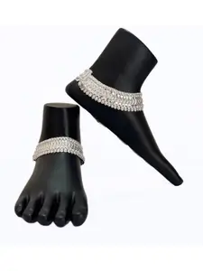 JollyStar Exquisite Set Of 2 Silver-Plated Anklet