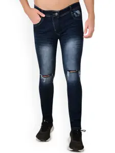 LINARIA Men Classic Slim Fit Slash Knee Heavy Fade Jeans