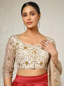 Soch Embroidered U Neck Saree Blouse With Sequins