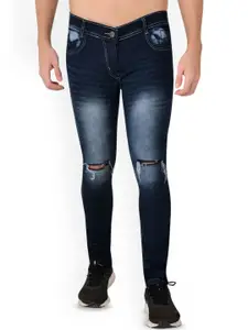 LINARIA Men Classic Slim Fit Slash Knee Heavy Fade Jeans
