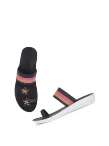 PENNEN Women Black Casual One Toe Flats