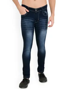 LINARIA Men Cotton Classic Low-Rise Slim Fit Heavy Fade Jeans