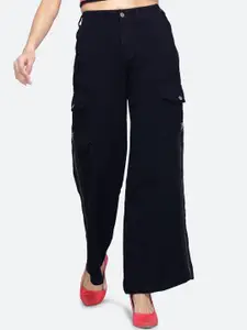 FCK-3 Women Brooklyn Baggy High-Rise Stretchable Cotton Cargos Jeans