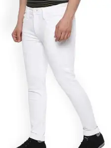 LINARIA Men Classic Straight Fit Mildly Distressed Stretchable Jeans