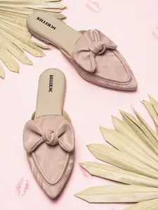 Killer Women Mules Pointed Toe Flats With Bows