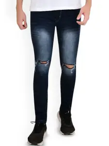 LINARIA Men Classic Slim Fit Slash Knee Heavy Fade Cotton Jeans