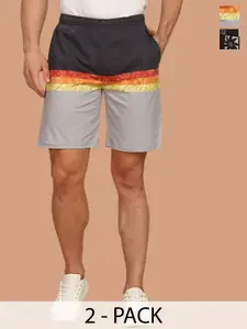 BULLMER Men Pack of 2 Cotton Printed Shorts