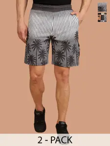 BULLMER Men  Pack Of 2 Printed Regular Fit Shorts