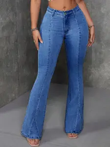 DressBerry Women Bootilicious Bootcut High-Rise Light Fade Stretchable Jeans