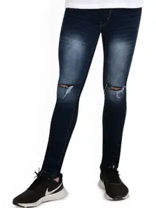 LINARIA Men Classic Slim Fit Slash Knee Light Fade Jeans