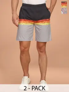 BULLMER Men  Pack Of 2 Printed Regular Fit Shorts