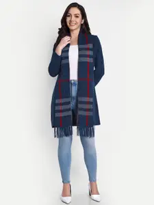 HAUTEMODA Women Striped Woollen Longline