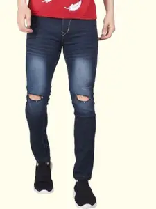 LINARIA Men Classic Skinny Fit Slash Knee Heavy Fade Jeans