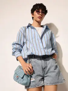 ONLY Women Slim Fit Opaque Striped Casual Shirt