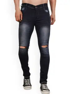 LINARIA Men Classic Slim Fit Slash Knee Light Fade Jeans