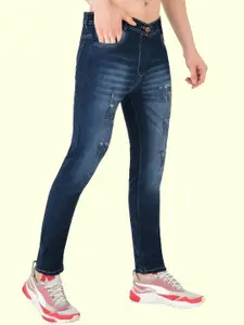 LINARIA Men Classic Slim Fit Low Distress Light Fade Jeans