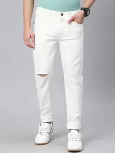LINARIA Men Classic Slim Fit Slash Knee Jeans
