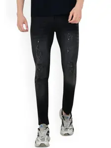 LINARIA Men Classic Mid-Rise Mildly Distressed Light Fade Slim Fit Jeans