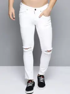 LINARIA Men Classic Slim Fit Low-Rise Slash Knee Jeans