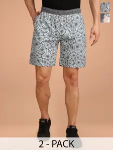 BULLMER Men Pack of 2 Conversational Printed Cotton Regular Shorts