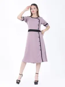 Raus Fashion Crepe A-Line Midi Dress
