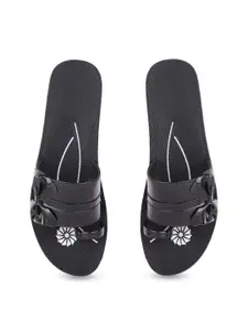 PENNEN Women Slip-On Embellished Open Toe Flats