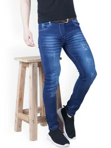 LINARIA Men Classic Slim Fit Mildly Distressed Light Fade Jeans