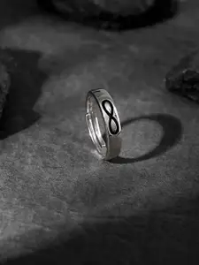 GIVA 925 Silver Rhodium-Plated Eternal Connection Ring For Him Adjustable Indian 17
