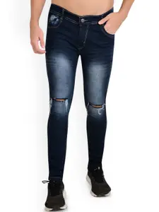 LINARIA Men Classic Slim Fit Slash Knee Light Fade Jeans